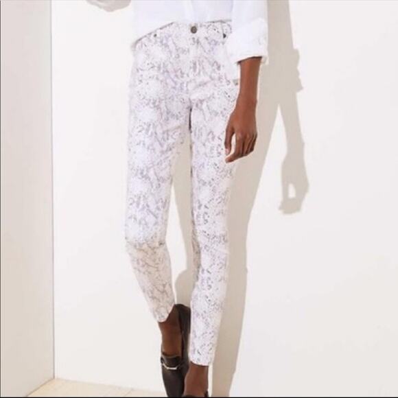 LOFT Snakeskin Print Modern Skinny Jeans 0 Petite/25 - Picture 2 of 9